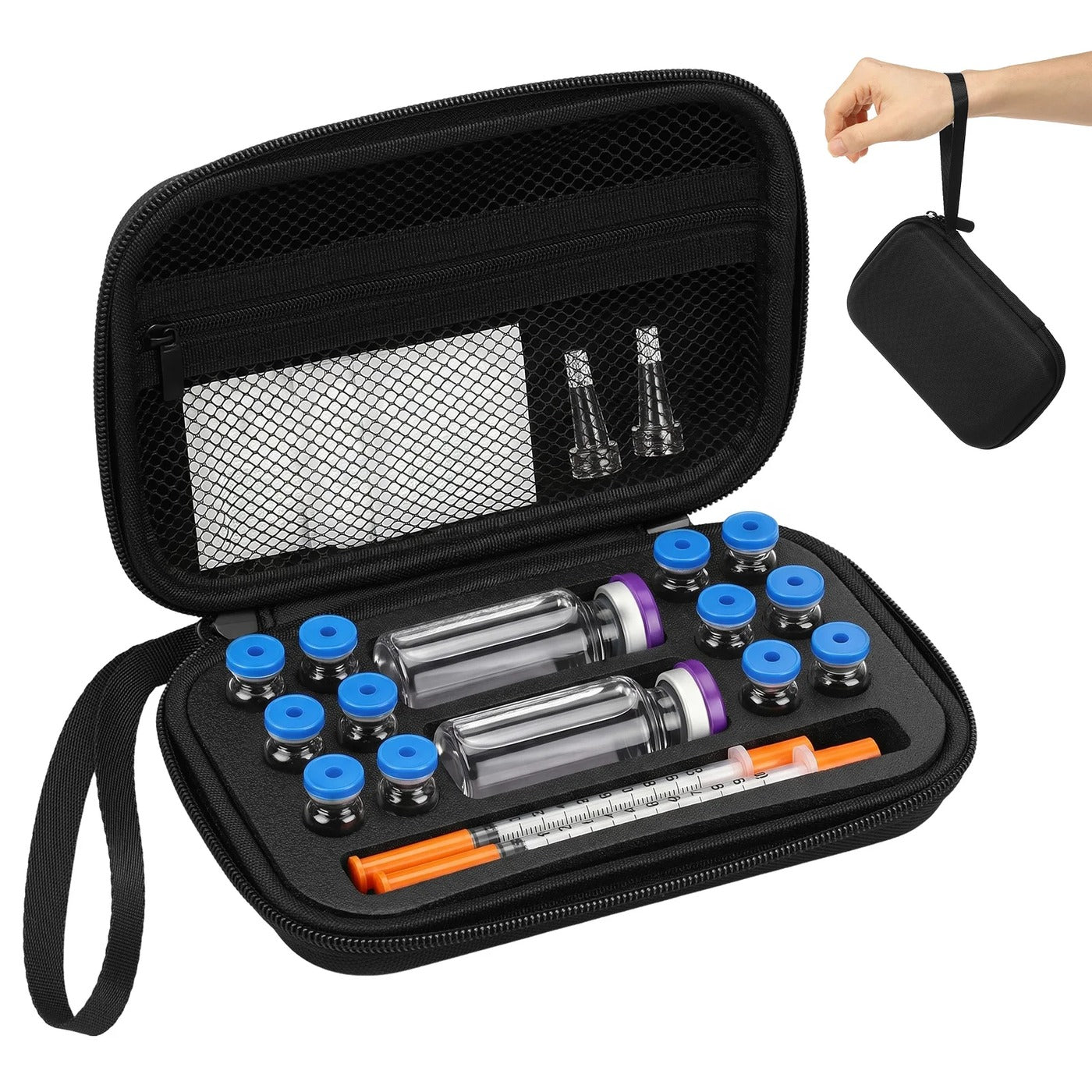 Waterproof EVA travel case with pre-cut sponge grooves