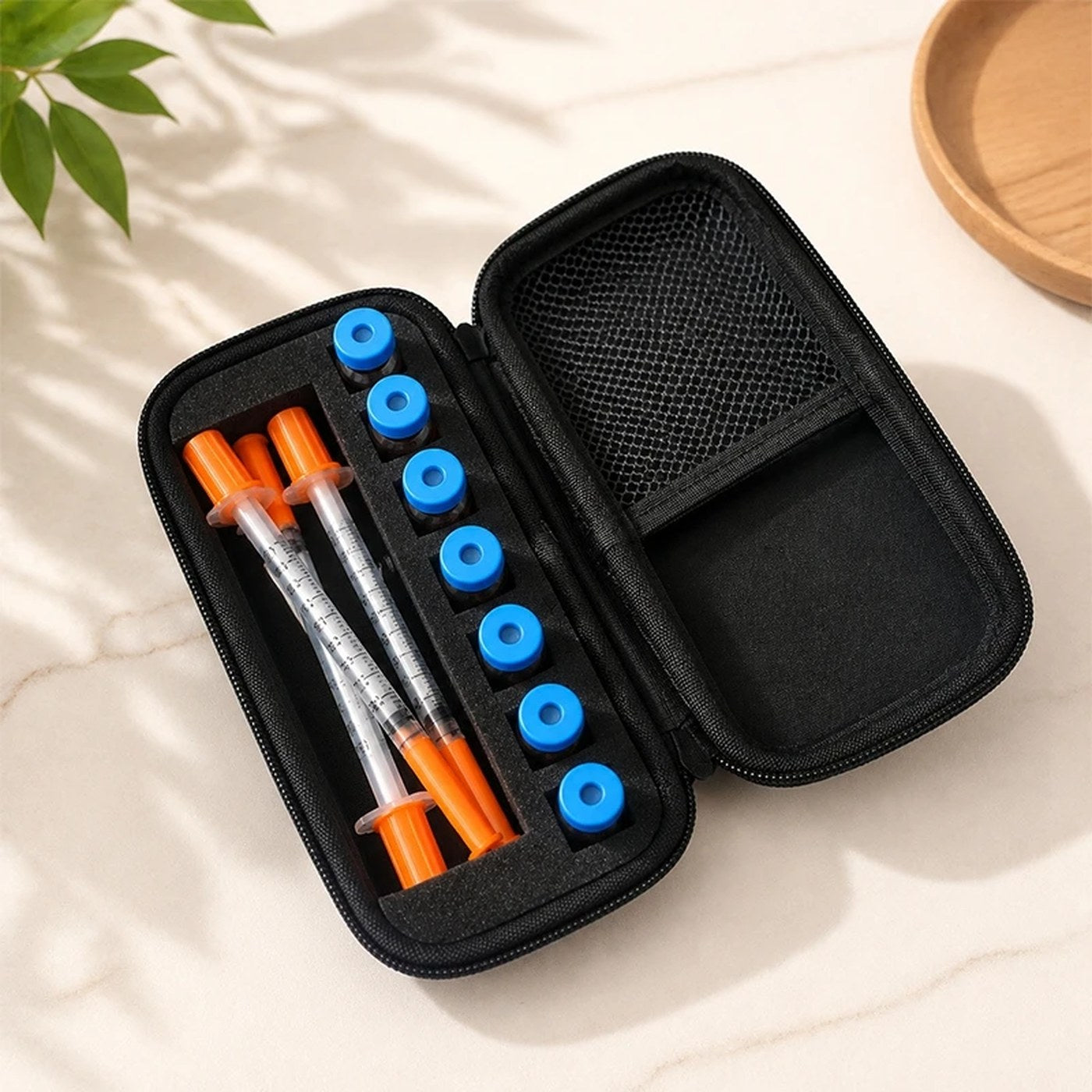 Pocket-sized shockproof travel case with die-cut foam