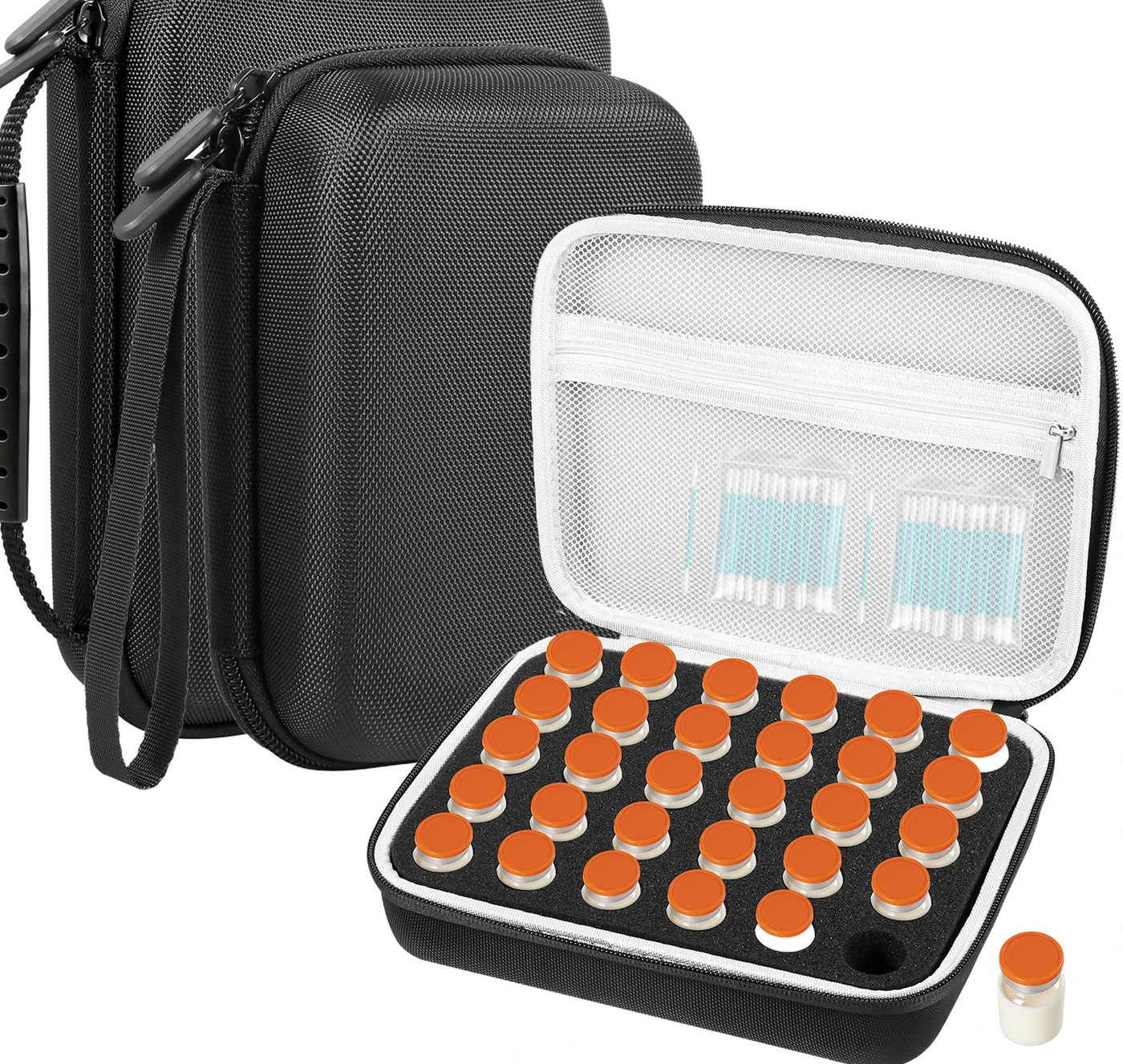 Shockproof EVA zip case with a 30-slot foam tray